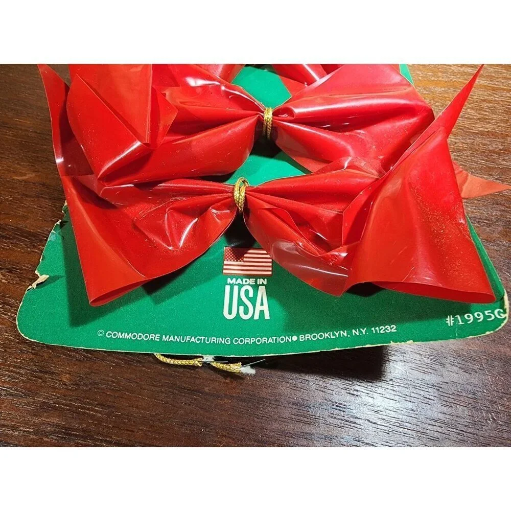 Vintage Trim-a-Tree Bows 6 Pack NEW In Package Christmas Decor Old Stock